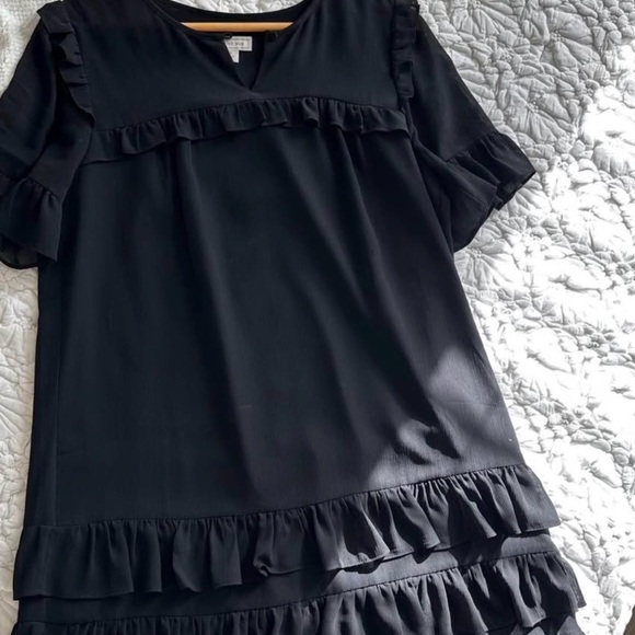 J. Crew Black Ruffle Mini Dress - Picture 3 of 3